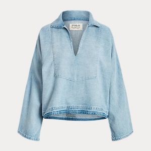 POLO RALPH LAUREN Relaxed Fit Cotton-Linen Twill Top